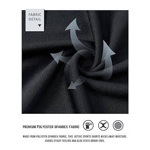 KART BLACK Men’s Athletic Active Wear Shorts 