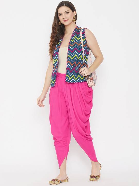 Women Pink Solid Dhoti Pants