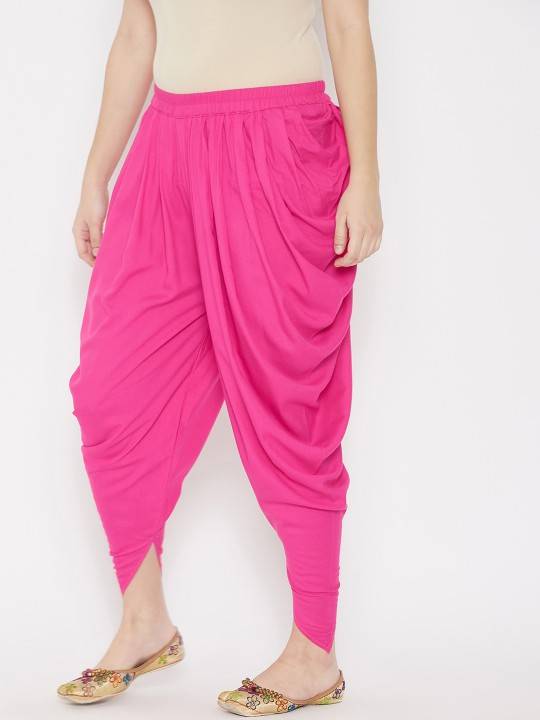 Women Pink Solid Dhoti Pants