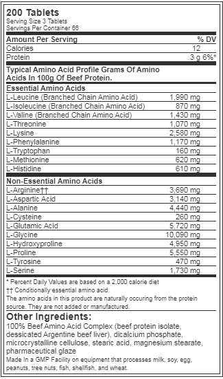 Universal Amino beef tablets