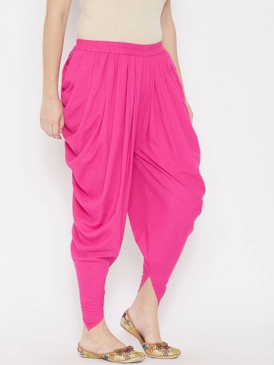 Women Pink Solid Dhoti Pants