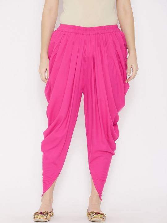 Women Pink Solid Dhoti Pants